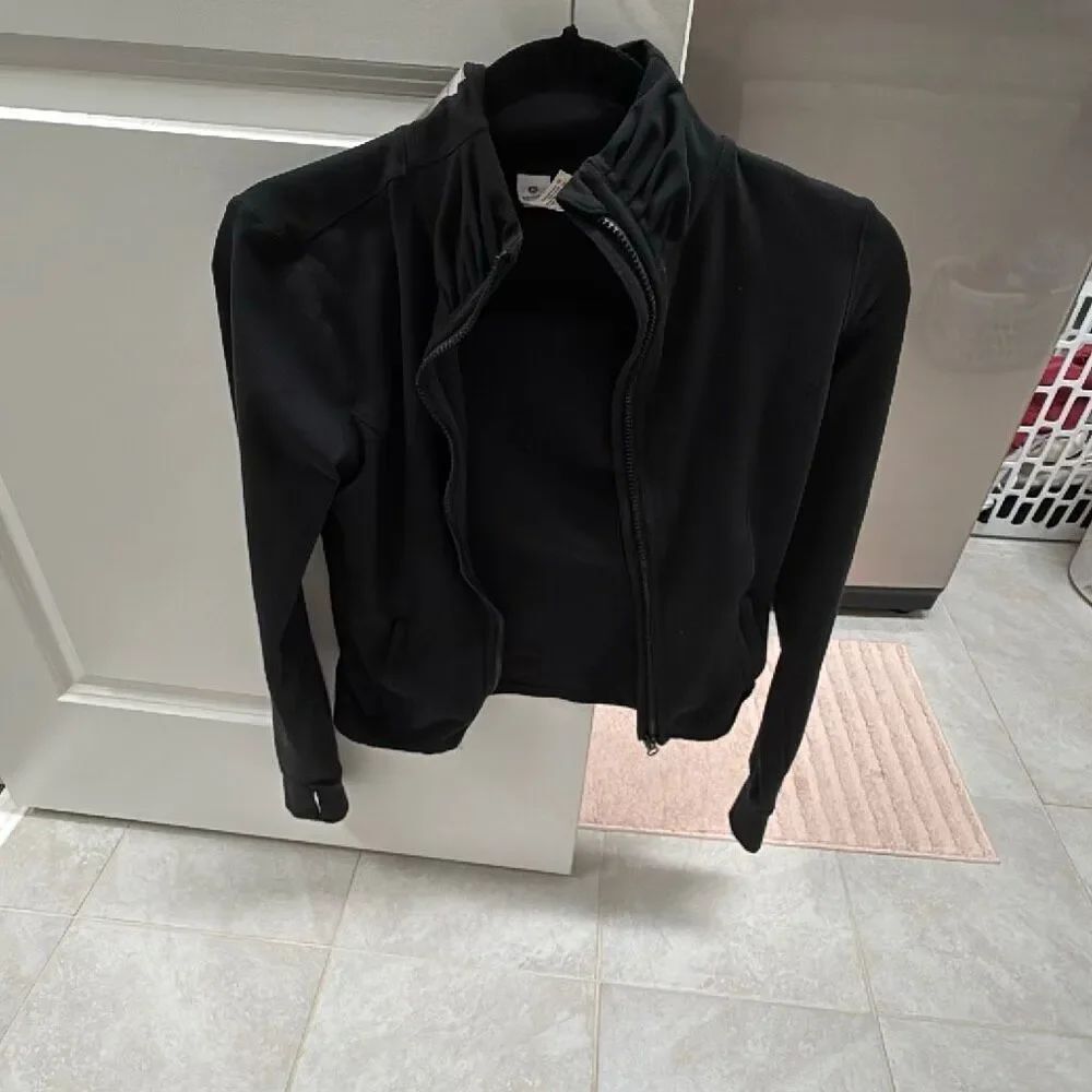 90Degrees Black Full-Zip Yoga Pilates Workout Gym Jacket Sweater size XS